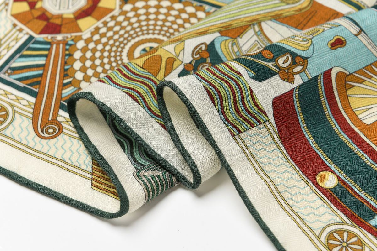 Men's Silk-Wool Square Scarf