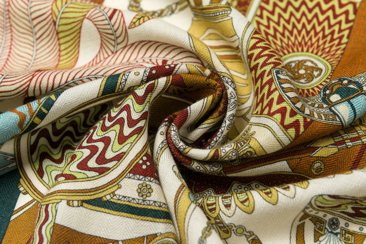 Men's Silk-Wool Square Scarf